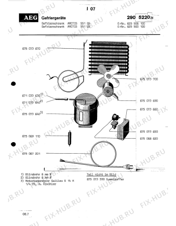 Взрыв-схема холодильника Aeg A551 GS - Схема узла Section2